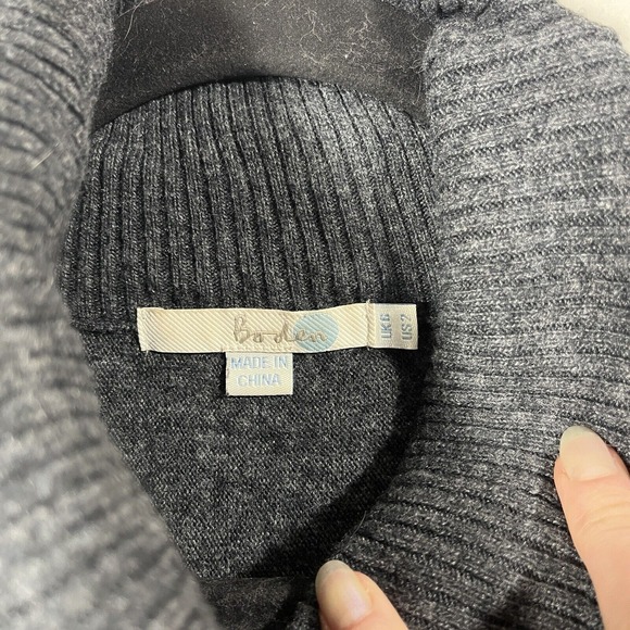 Boden Gray Cowl‎ Neck Short Sleeve Cashmere Angora Blend Long Sweater Women's 2 - Picture 4 of 6